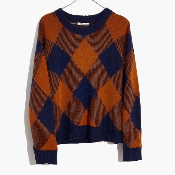 Madewell Sweaters - Madewell Mullen Geometric Wool Sweater XL